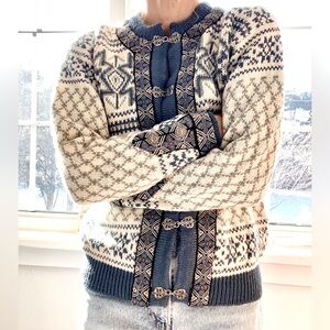 Vintage💗Dale of Norway Thick Wool Sweater Knit Fair Isle Ski Made In Norway